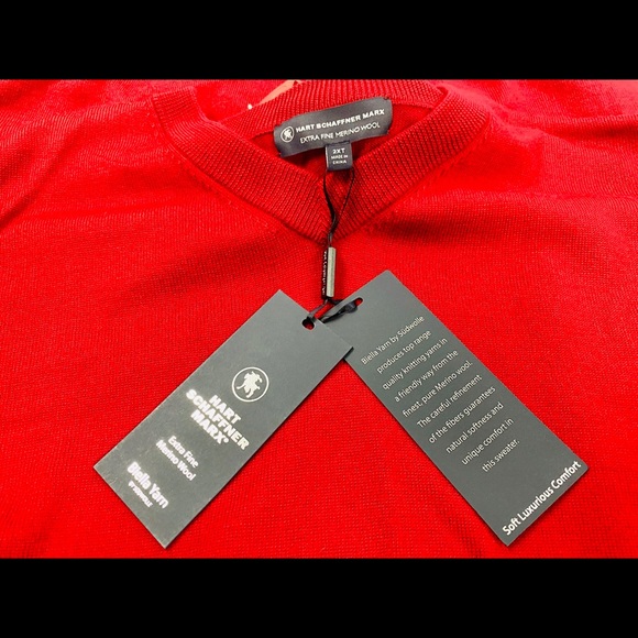 Hart Schaffner Marx Mens V Neck Vest Sz 2XT Red 100% MERINO WOOL New - Picture 6 of 9